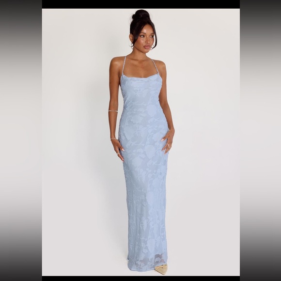 fitted lace wedding dress Celena Mini Dress | Light Blue Burnout | Womens main image 1